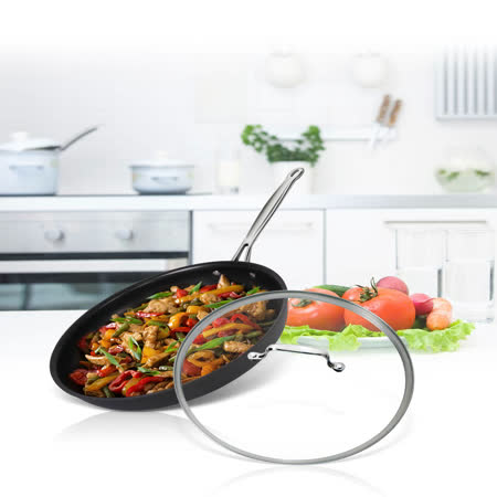 美國Cuisinart美膳雅 經典主廚不沾超硬陽極系列-單柄煎鍋28cm(622-28GTW)★80B006